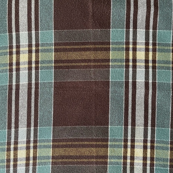 Pottery Barn Set of 5 Plaid 100% Cotton Napkins 20x20 Brown Blue Preppy Academia - Picture 3 of 7